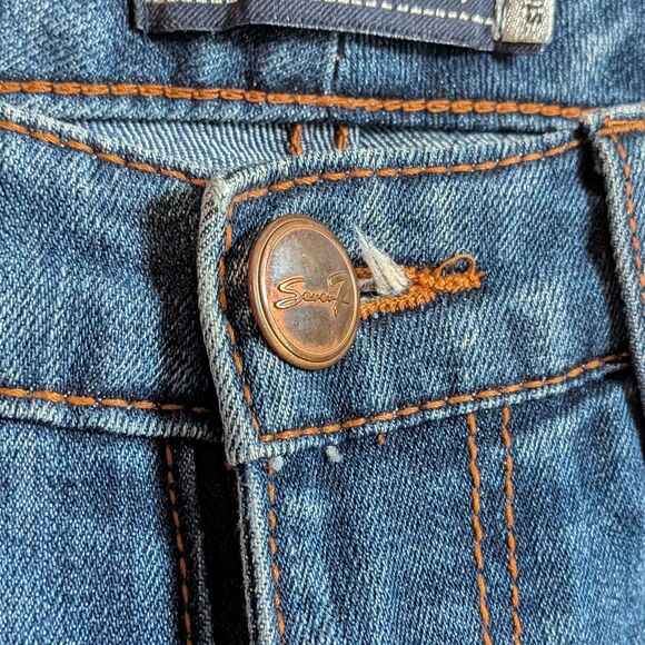 Vintage Y2K Seven7 Jeans Low Rise Flare Denim Dark Wash Preppy Size 4 - Picture 5 of 9